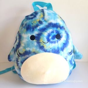 LUTHER 🦈 Tie-Dyed Shark Squishmallow Original Squishmallows Backpack ☆》NWT《☆